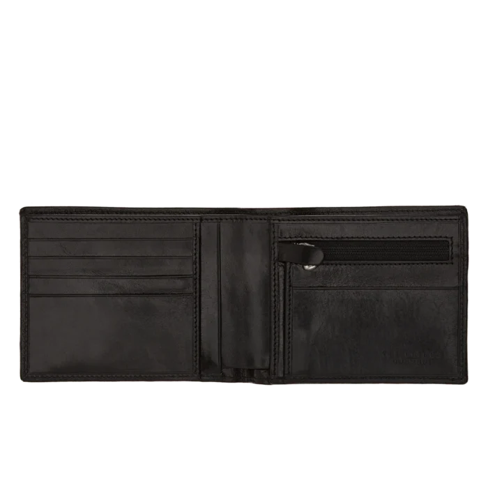 Portafogli The Bridge Story di pelle da uomo con portamonete a zip - 01433901 - Nero