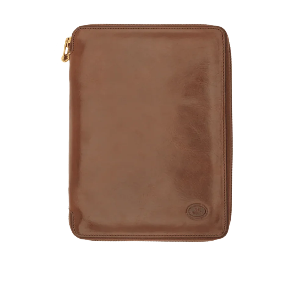 Portablocco The Bridge Story uomo in pelle piccolo - 0190350114 - Marrone/oro