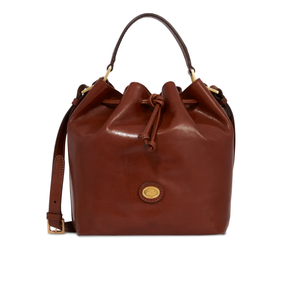 Borsa Story secchiello pelle con tracolla - 0409460114 - Marrone/oro