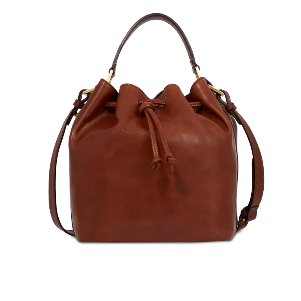 Borsa Story secchiello pelle con tracolla - 0409460114 - Marrone/oro - immagine 3
