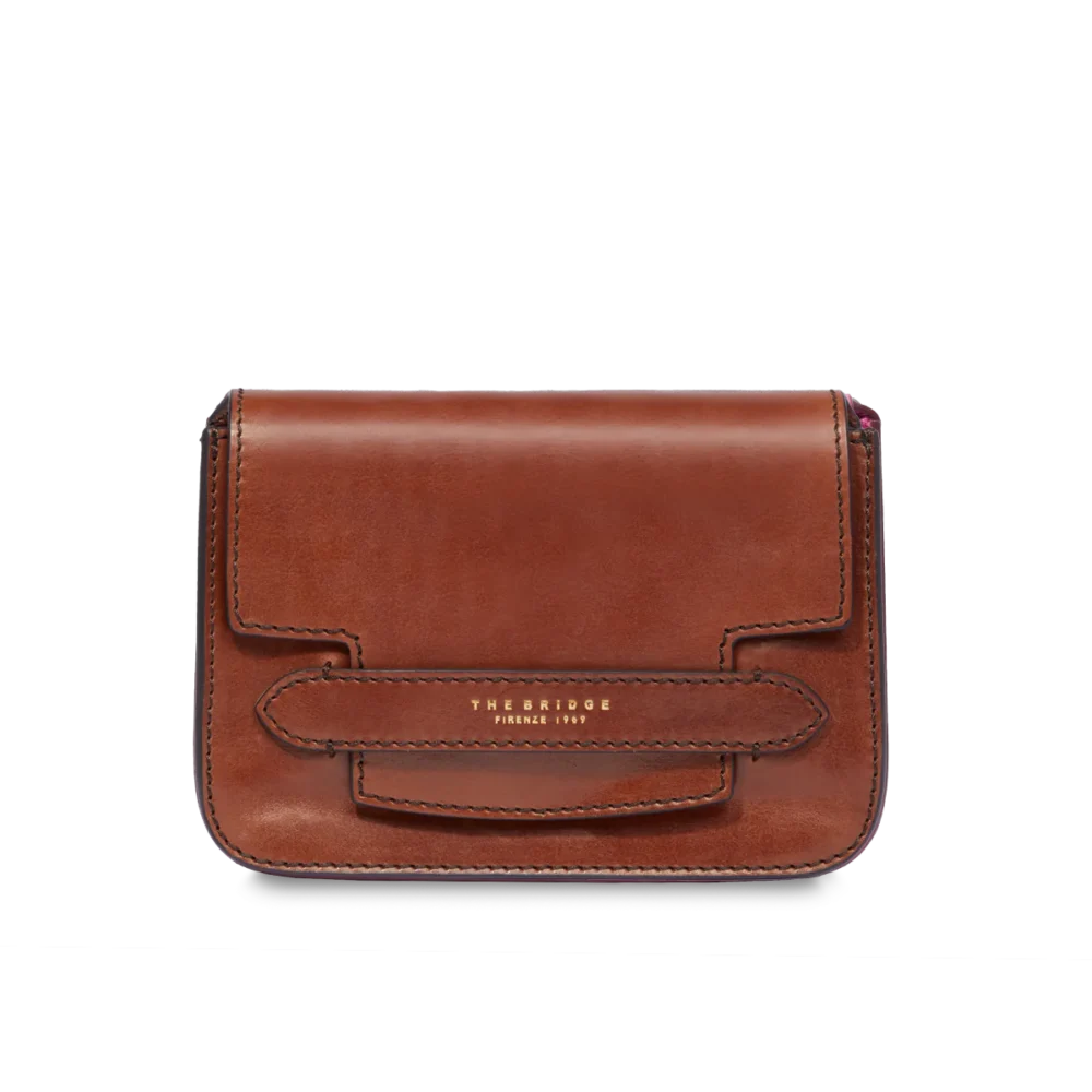Borsa tracolla The Bridge Lucrezia in pelle - 0419200114 - Marrone/oro