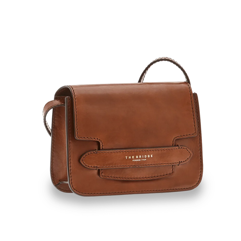 Borsa tracolla The Bridge Lucrezia in pelle - 0419200114 - Marrone/oro - immagine 2