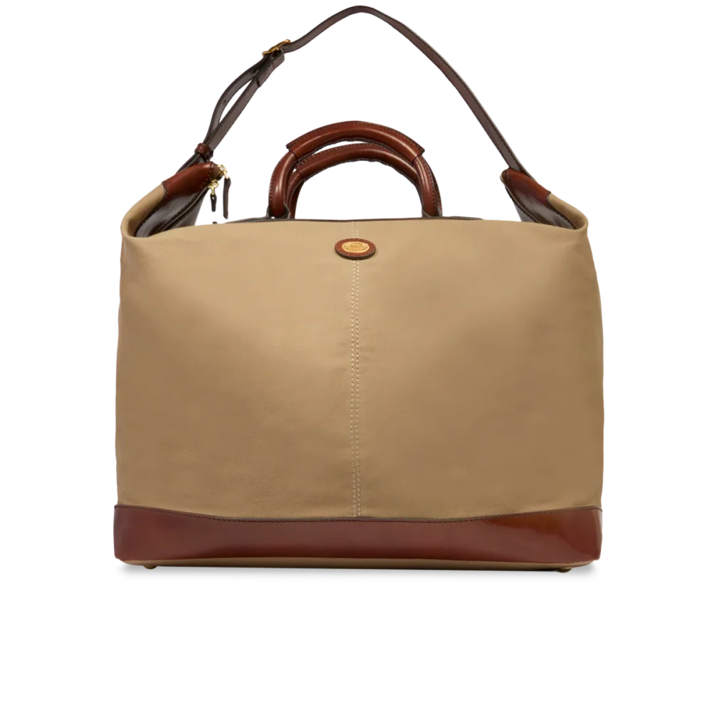 Borsone The Bridge Story viaggio softi in pelle e tessuto big size -070814FU3B - Naturale/marrone/oro