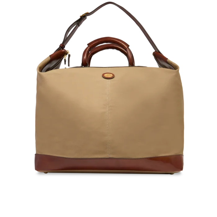 Borsone The Bridge Story viaggio softi in pelle e tessuto big size -070814FU3B - Naturale/marrone/oro