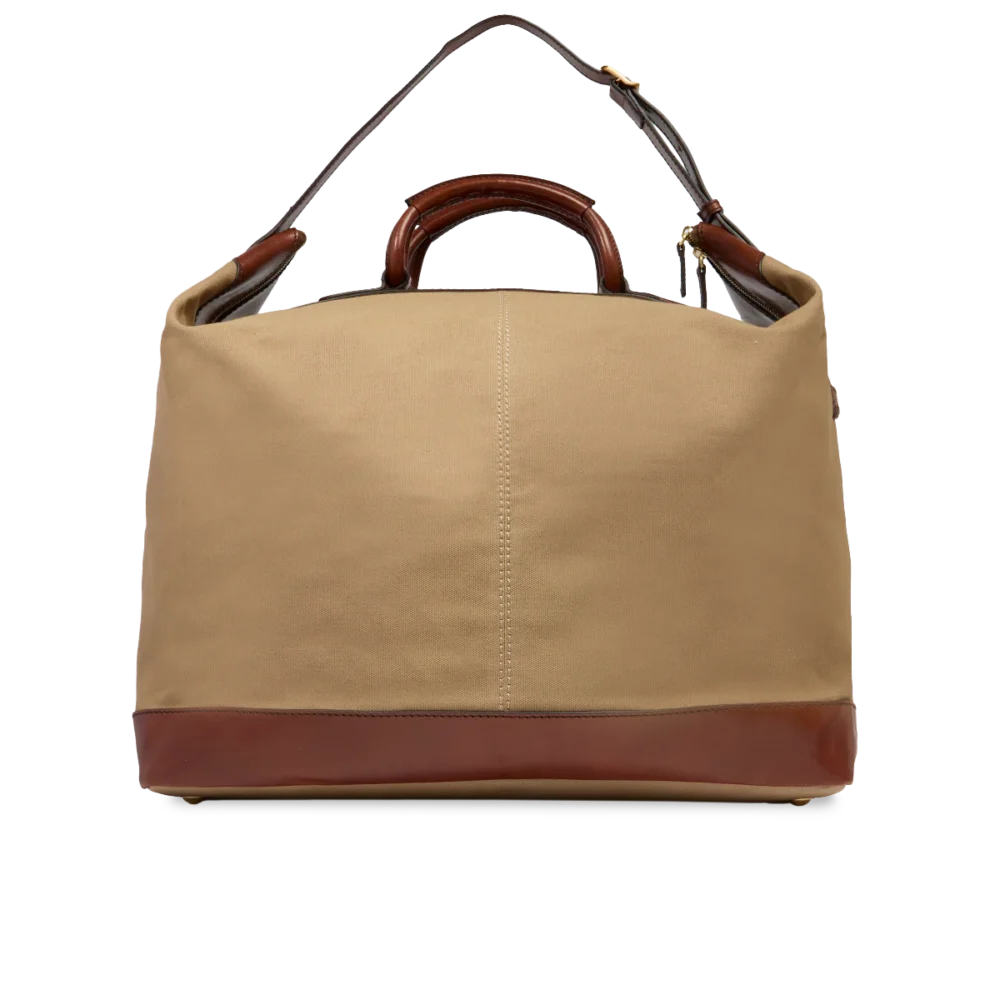 Borsone The Bridge Story viaggio softi in pelle e tessuto big size -070814FU3B - Naturale/marrone/oro - immagine 3