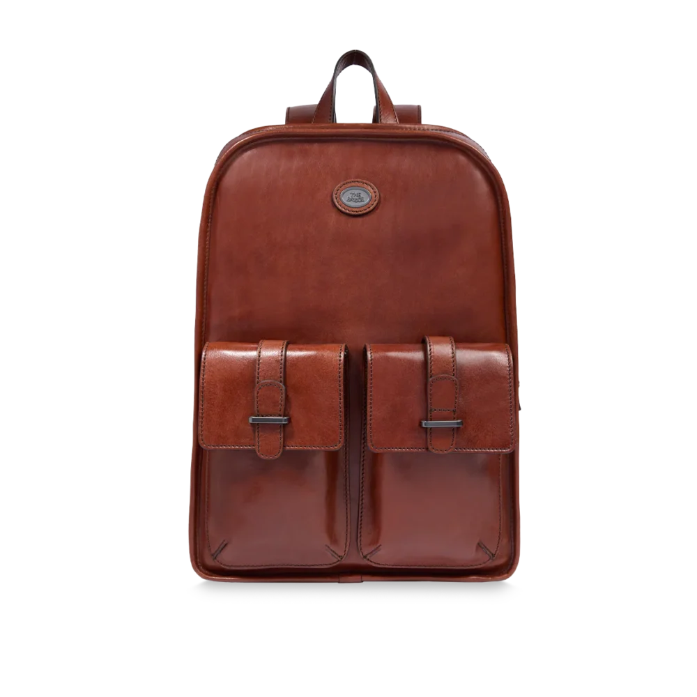 Zaino The Bridge in pelle uomo una zip e tasche frontali - 066105011