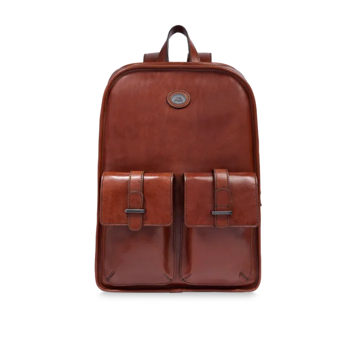 Zaino The Bridge in pelle uomo una zip e tasche frontali - 066105011