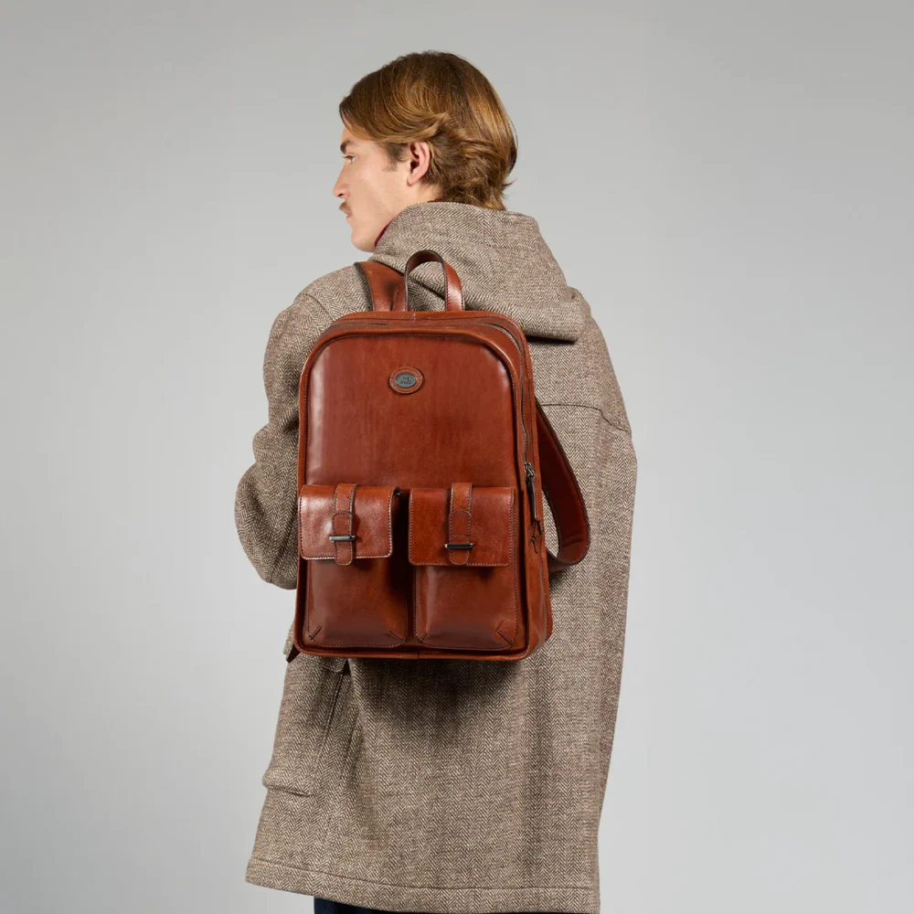 Zaino The Bridge in pelle uomo una zip e tasche frontali - 066105011 - immagine 6