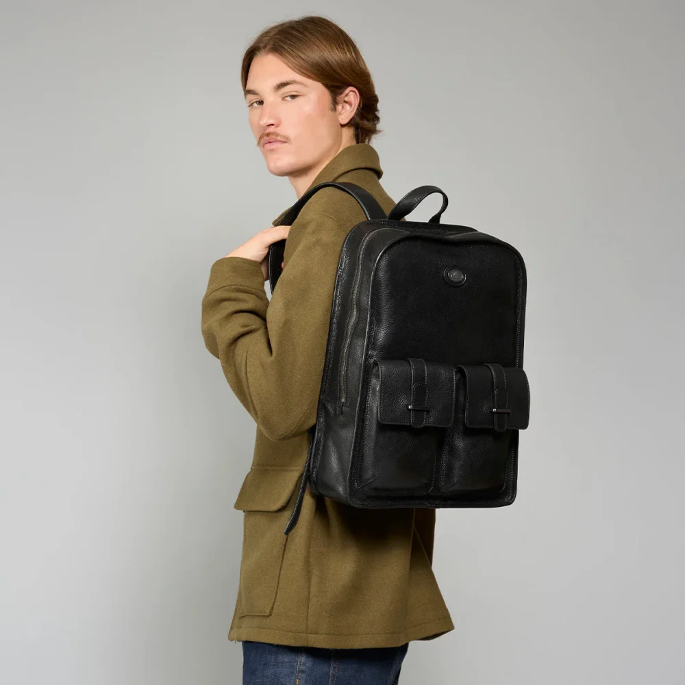 Zaino The Bridge in pelle uomo una zip e tasche frontali - 066105D37R - immagine 6