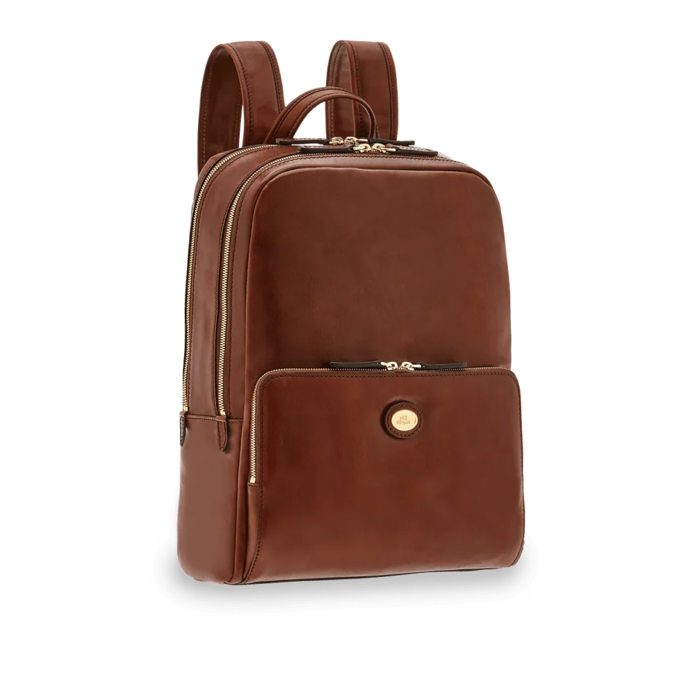 Zaino in pelle The Bridge porta pc uomo due zip - 0648100114 - immagine 2