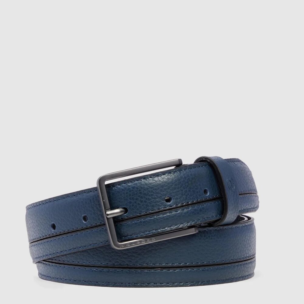 Cintura Piquadro uomo in pelle con fibbia ad ardiglione - CU6664S134 - BLU