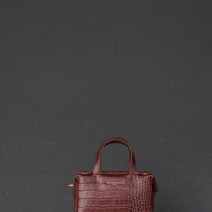 Nannini Firenze Borsa a Spalla in Pelle Bordeaux Cocco -  Linea  Nunzia - 18508C