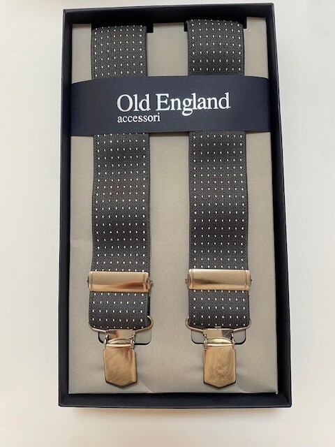 Bretelle elastiche con inserti in vera pelle - Castaldo 1880 - Grigio - 95B-VAR230