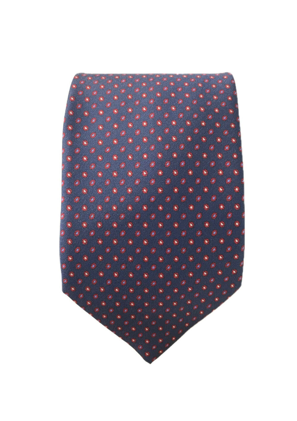 Cravatta a pallini blu e rossa - Castaldo 1880 - 100% seta