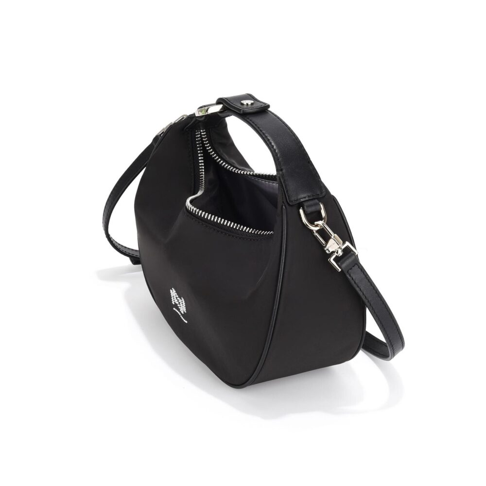 Borsa Nannini Moneta - 18408A Nero - Nylon e Pelle - Tracolla Ramovibile - immagine 4
