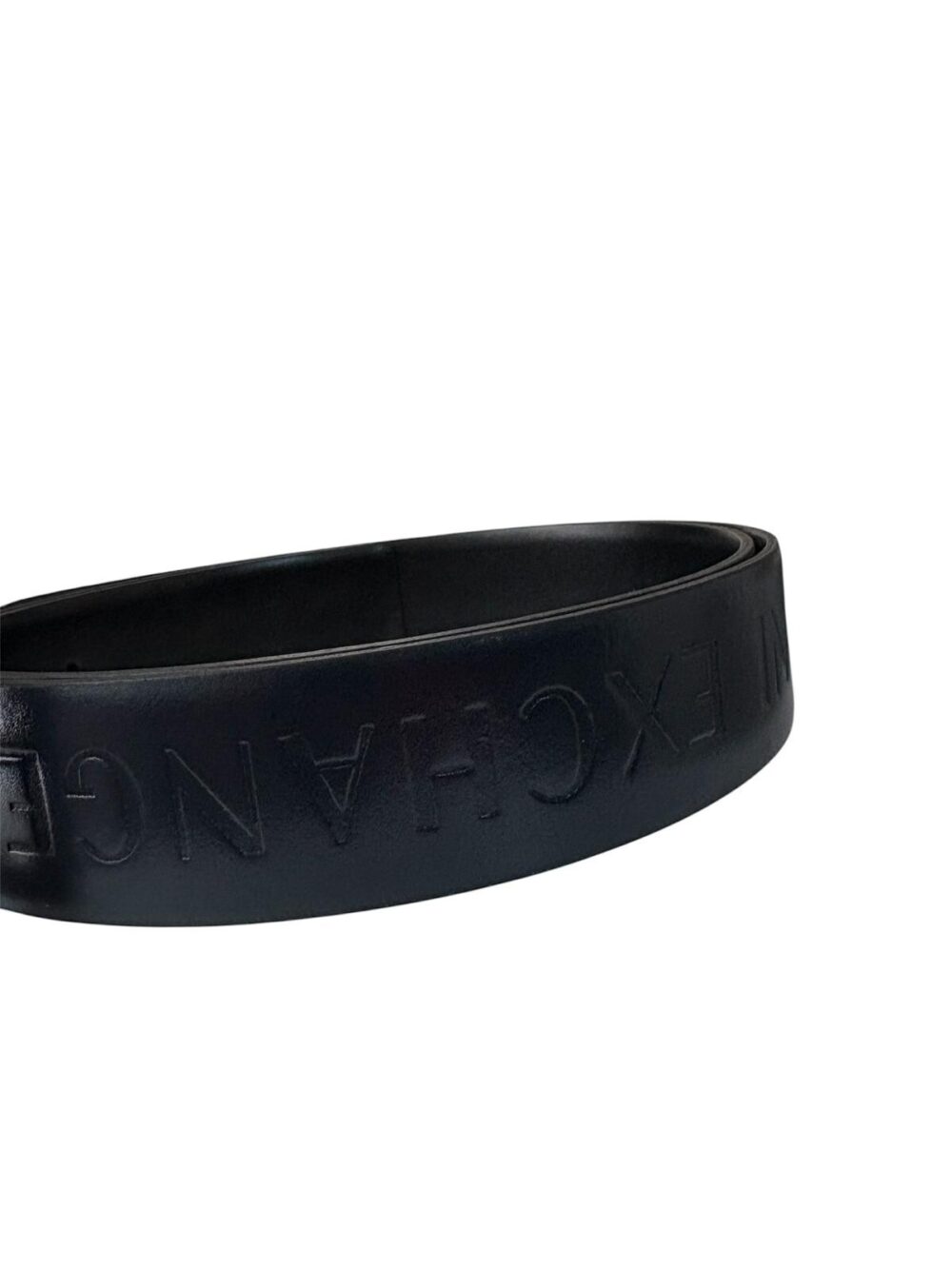 Cintura Armani Exchange - Vera pelle logata - Nero/ blu - Reversibile - immagine 3