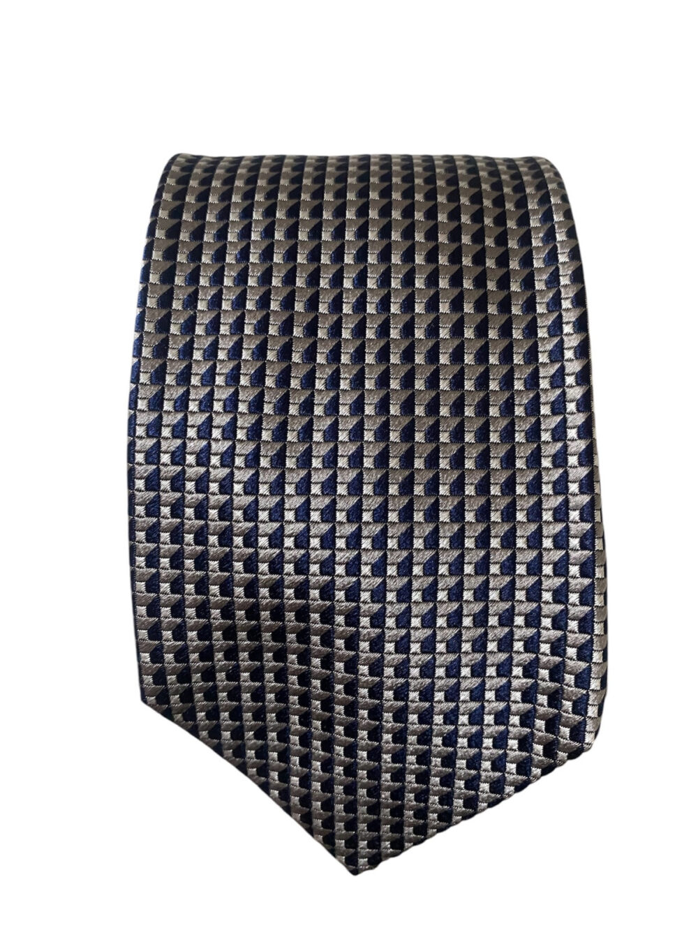 Cravatta ULTURALE tre pieghe - 100% seta - Blu 3D