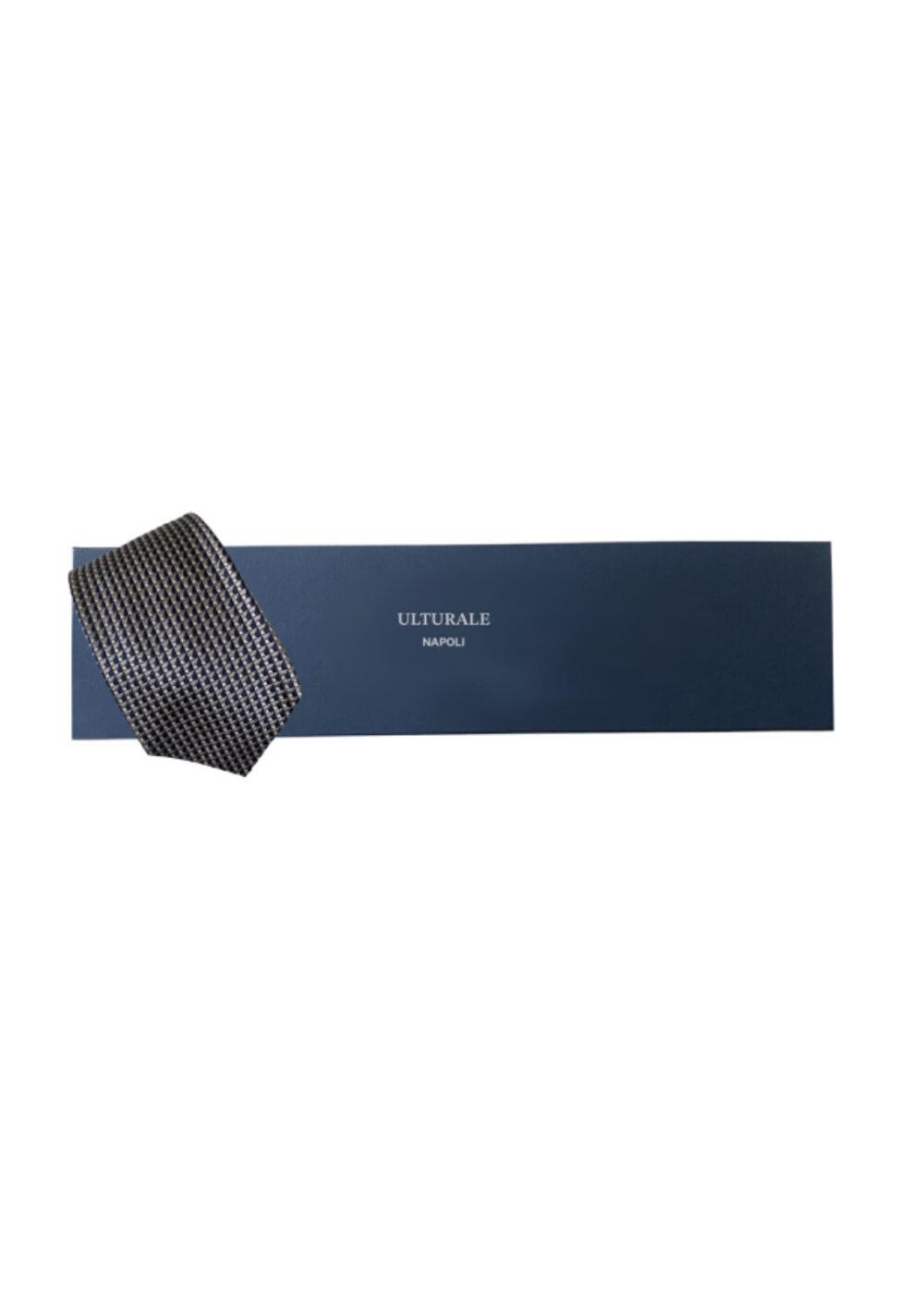 Cravatta ULTURALE tre pieghe - 100% seta - Blu 3D - immagine 3