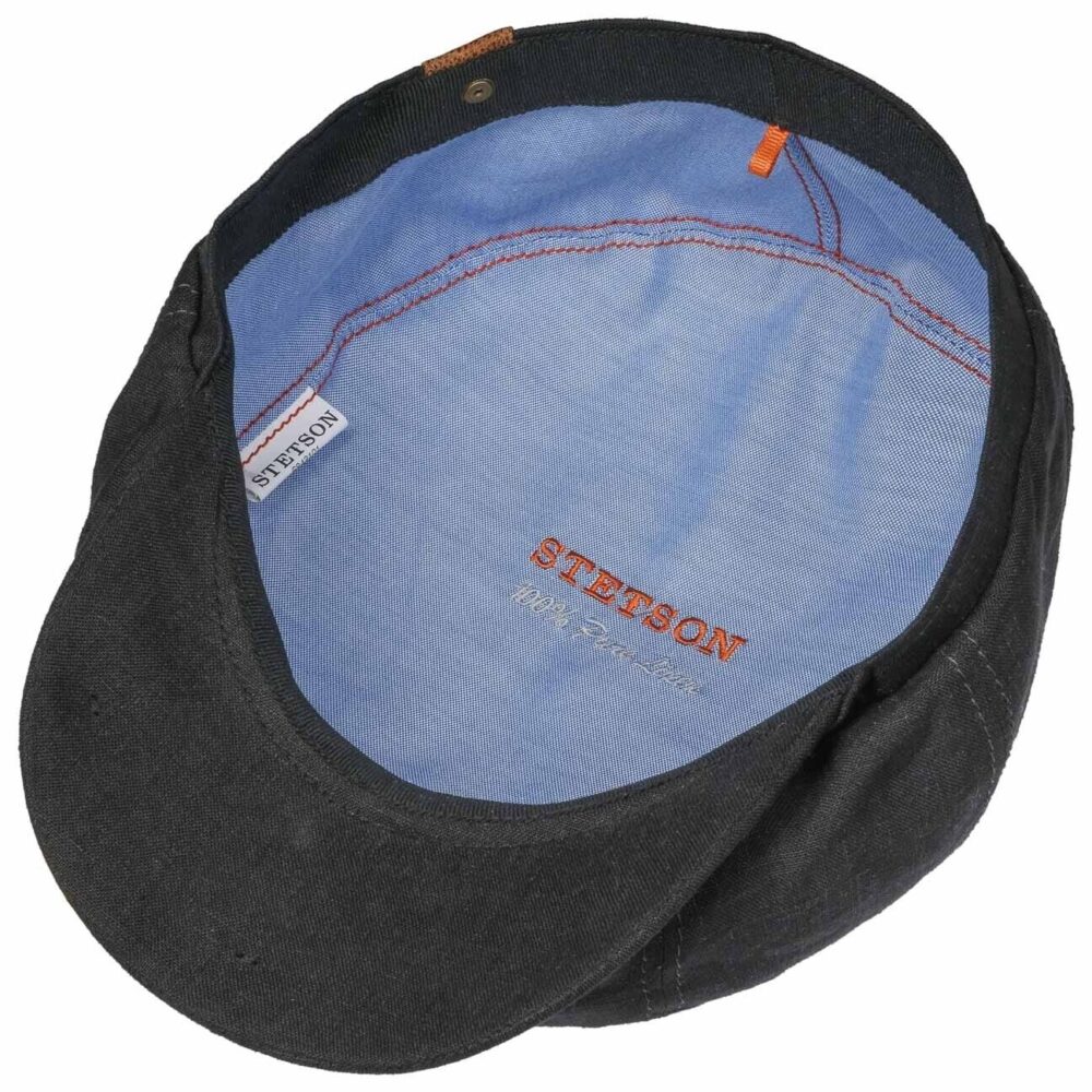 Coppola Stetson Hatteras- newsboy - 100% lino - nero - immagine 3