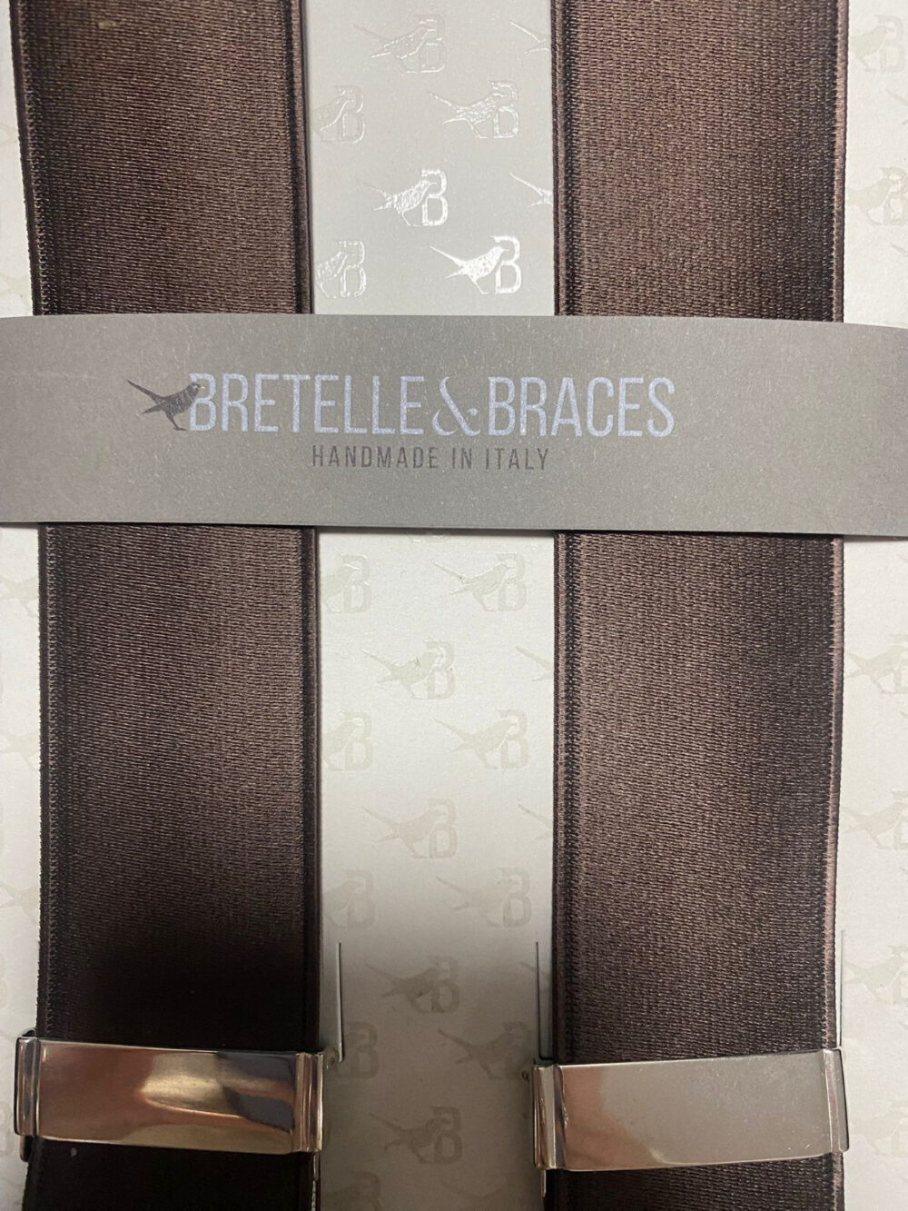 Bretelle elastiche con inserti in vera pelle - Castaldo 1880 - Testa di moro - immagine 3