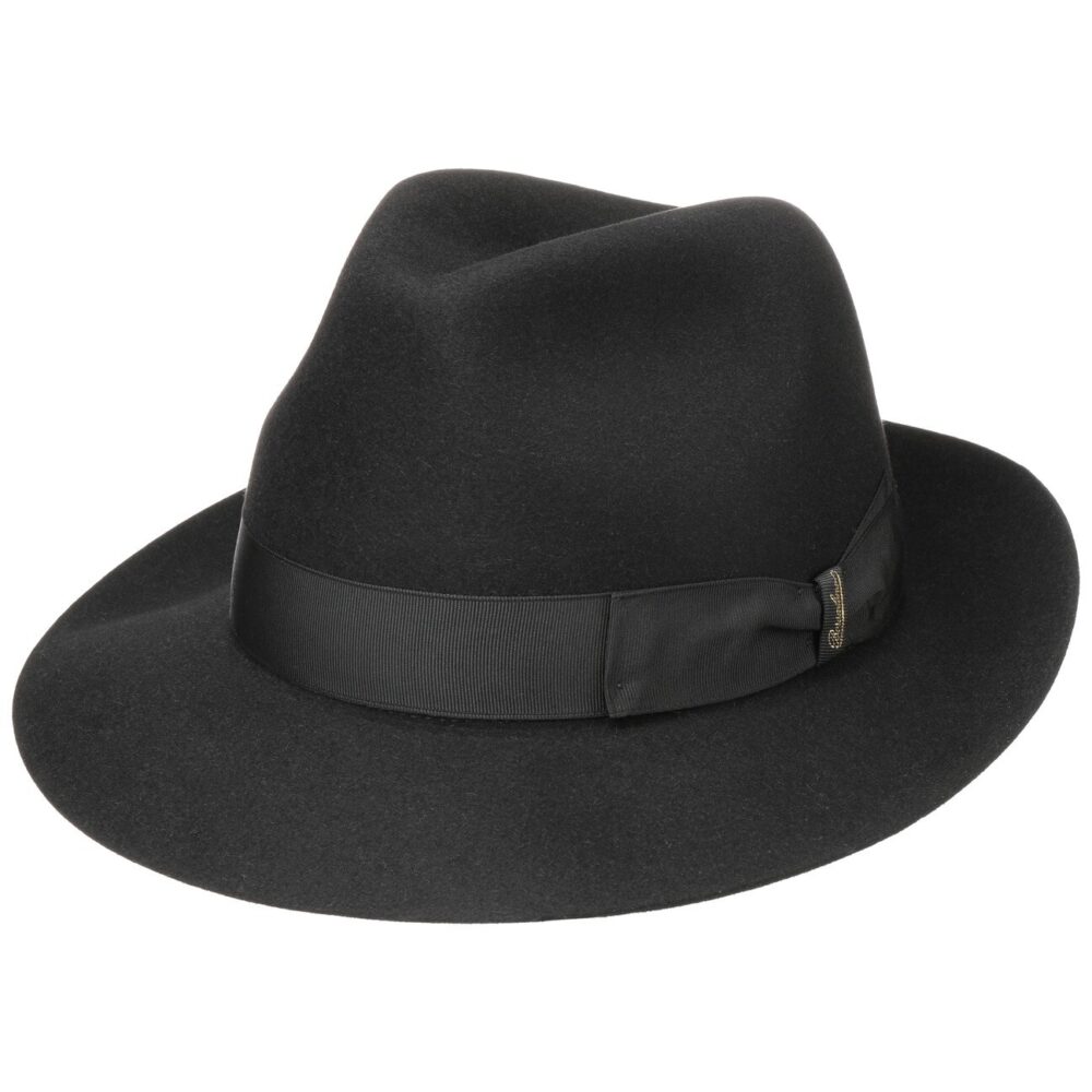 Cappello a falda - Borsalino - Alessandria - In feltro - Nero - immagine 6