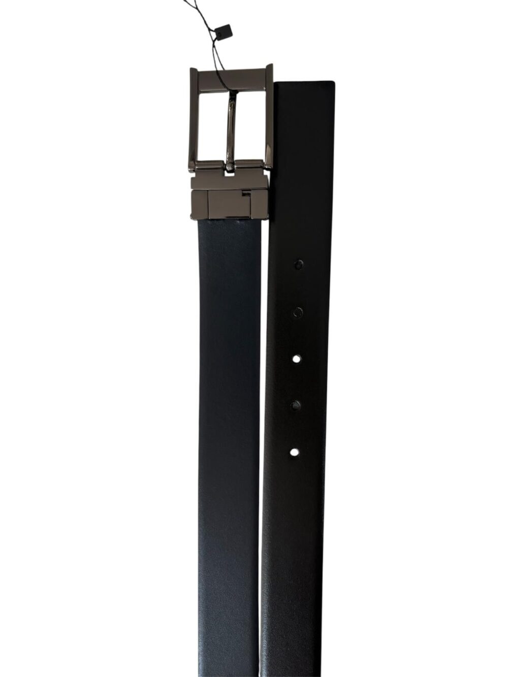 Cintura Armani Exchange - Vera pelle  - Nero/ blu - Reversibile - immagine 3
