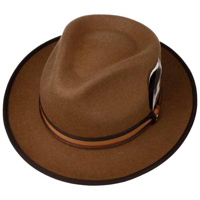 Cappello Fedora Stetson - Feltro in lana - Con piume