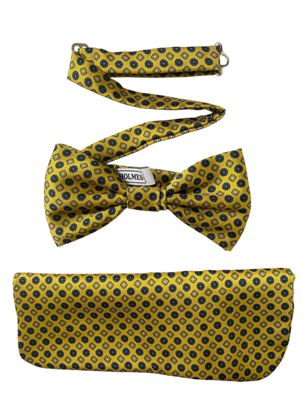 Set papillon e pochette portaocchiali 100% pura seta - a pois - Holmes  - Ischia