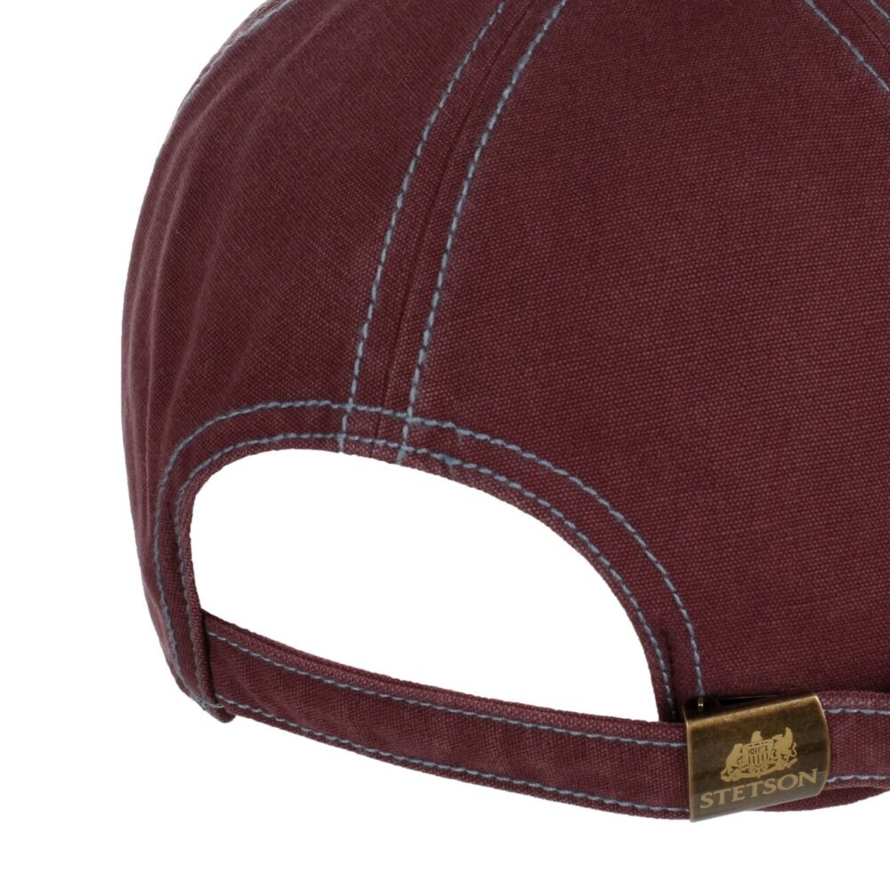 Cappellino Stetson - Tricolour Vintage Distressed - Cotone - Regolabile - 64159 - Bordeaux - immagine 3
