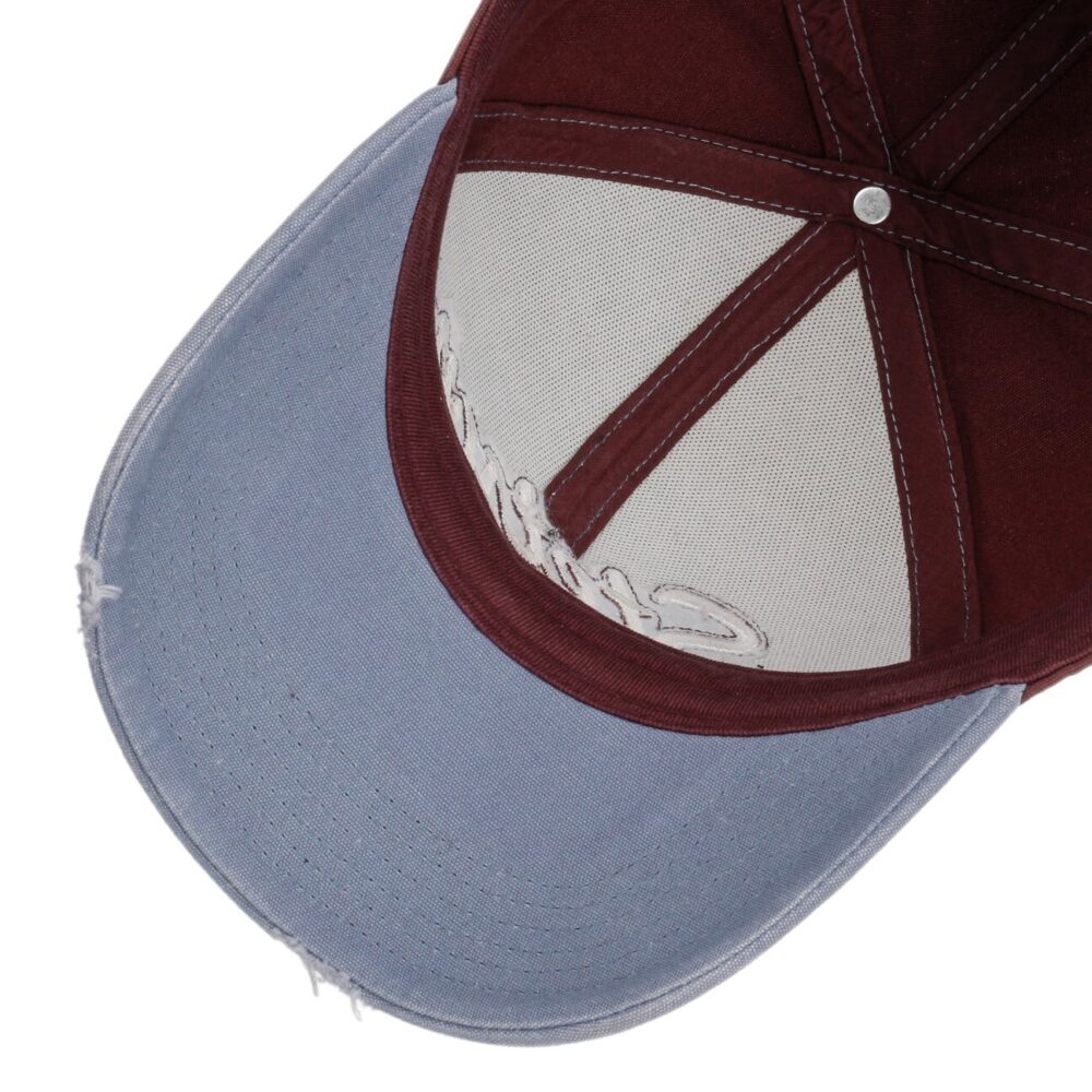 Cappellino Stetson - Tricolour Vintage Distressed - Cotone - Regolabile - 64159 - Bordeaux - immagine 4