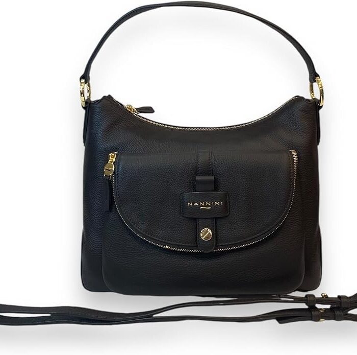 Nannini Borsa Penelope - 18417 - Pelle - Nero - Tracolla removibile